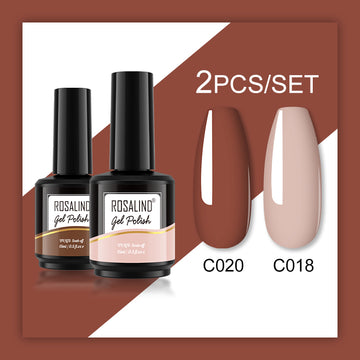 ROSALIND Gel Nail Polish 2Pcs/Set For Manicure Nails Art UV Gel Need Base Top Coat Vernis Semi permanent Nail Polish 15ML